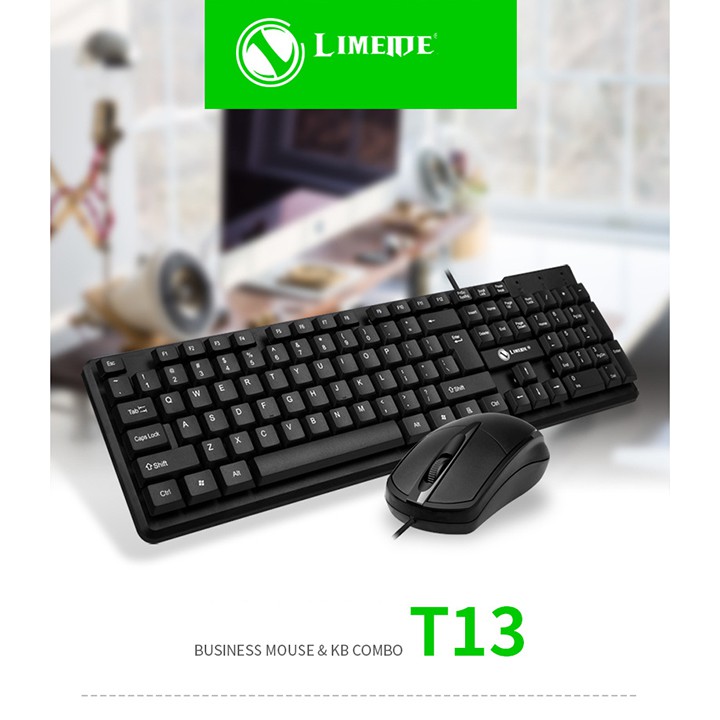 Bộ bàn phím chuột quang có dây Limeide T13 6 nút dùng cho máy tính pc laptop văn phòng chơi game youngcityshop 30.000