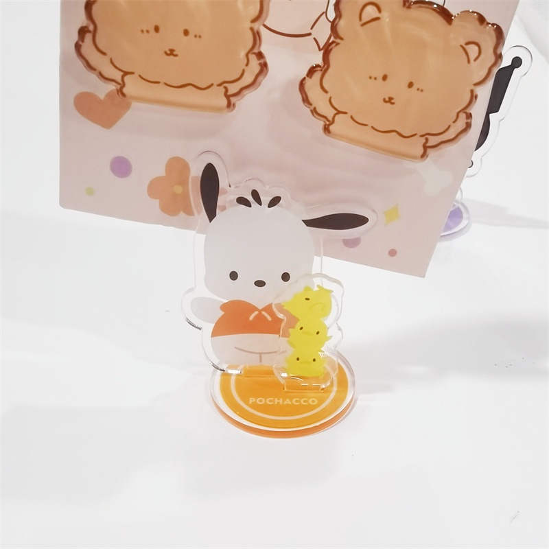 SANRIO Kẹp Cố Định Thẻ Ghi Chú Bằng Acrylic Mini Hình Kuromi Pochacco Dễ Thương