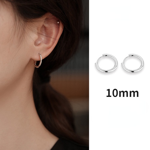 Bông Tai Mạ Bạc 925 Hình Tròn Đơn Giản Sang Trọng