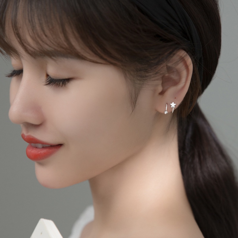 1 Đôi Bông Tai Dạng Xoắn Ốc / Trái Tim / Ngôi Sao Đơn Giản Cho Nữ