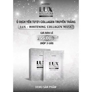 Ủ trắng da lux tinh chất collagen yến tươi hộp 3 gói