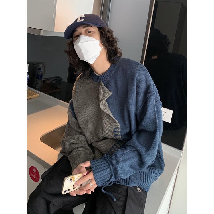 Áo Sweater Dệt Kim Thiết Kế Dáng Rộng Phong Cách Retro Mỹ Thời Trang Thu Đông Hàng Mới 2022