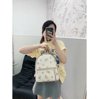 ❤️rẻ nhất shopee❤️ba lô c0ach in hoa da thật