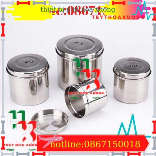Hộp Inox Đựng Bông Cồn Y Tế Bông Tẩy Trang - Dụng Cụ Y Tế, Spa, Thẩm Mỹ Viện Huyền Trang