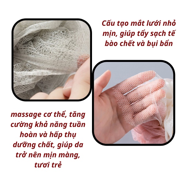 Bông Tắm Lưới Tròn Tạo Bọt Mềm Mịn 2 Màu Pastel An Toàn Cho Da Giá Rẻ