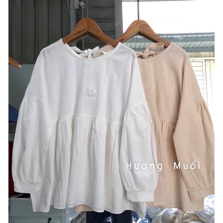 Áo babydoll buộc nơ sau