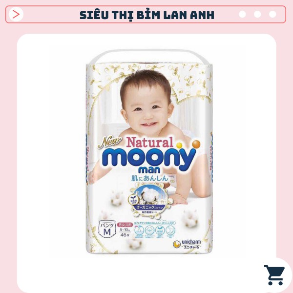 Tã/Bỉm Moony Natural 💝FREESHIP💝 Moony Natural Nội Địa Chính Hãng - Bỉm Moony Dán/Quần Đủ Size NB63/S58/M48/L36/XL32