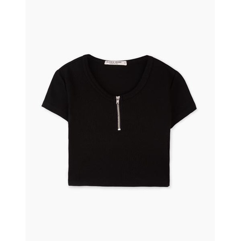 Áo phông nữ Croptop Glori.a khóa ngực
