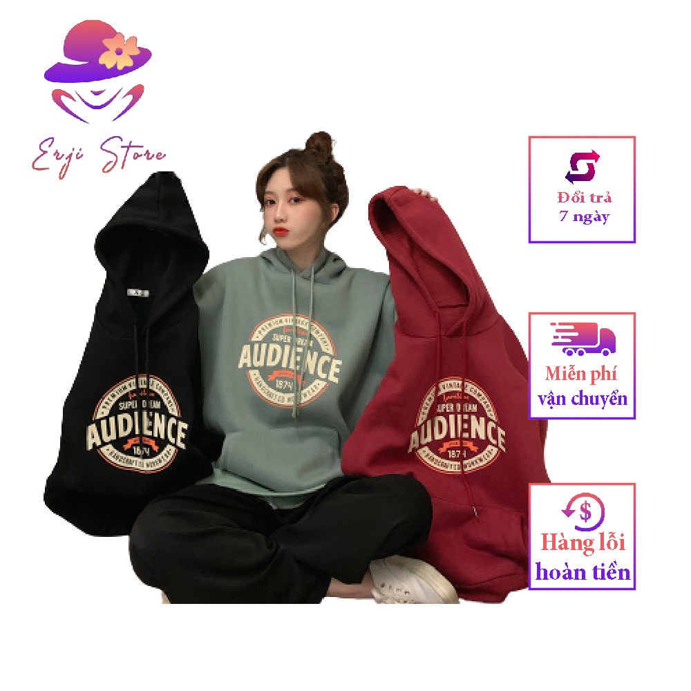 Áo Hoodie AUDIENCE Logo Chữ Tròn Form Rộng Tay Bồng, Áo Hoodie Unisex Form Rộng Nhiều Màu | BigBuy360 - bigbuy360.vn