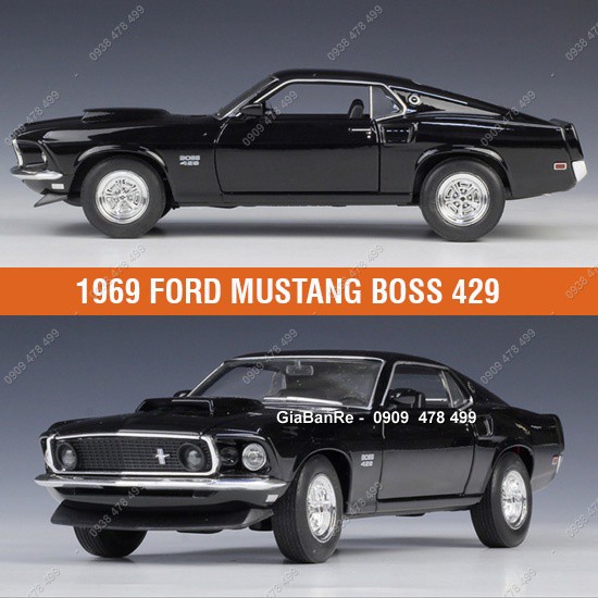 Xe Mô Hình Kim Loại Ford 1969 Mustang Boss 429 - Tỉ Lệ 1:24 - Welly - 8219.1