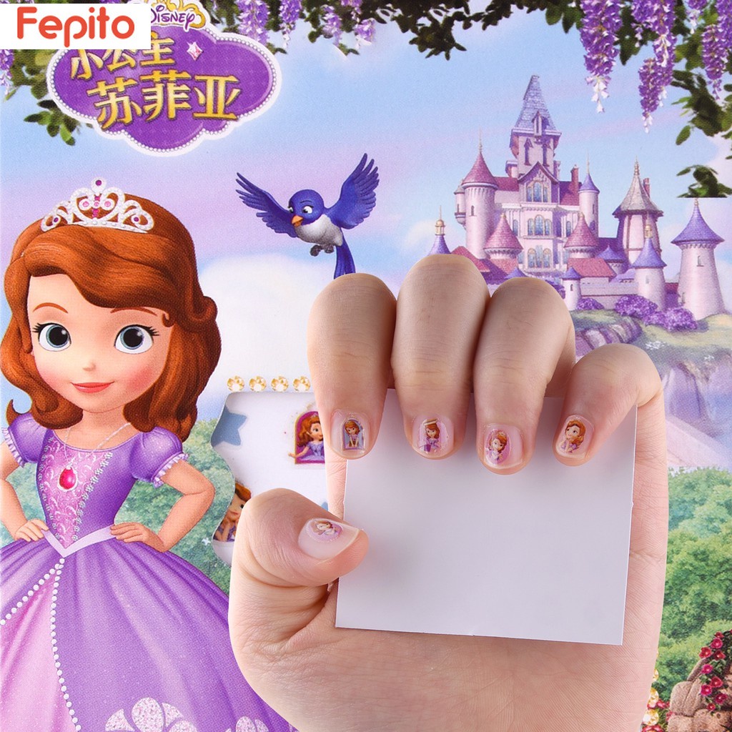 Set 5 Tấm Miếng Dán Móng Tay 3d Không Độc Hại Chống Thấm Nước Họa Tiết Hoạt Hình