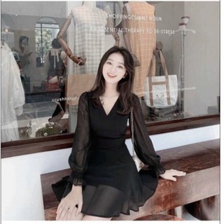 Đầm voan đắp chéo
