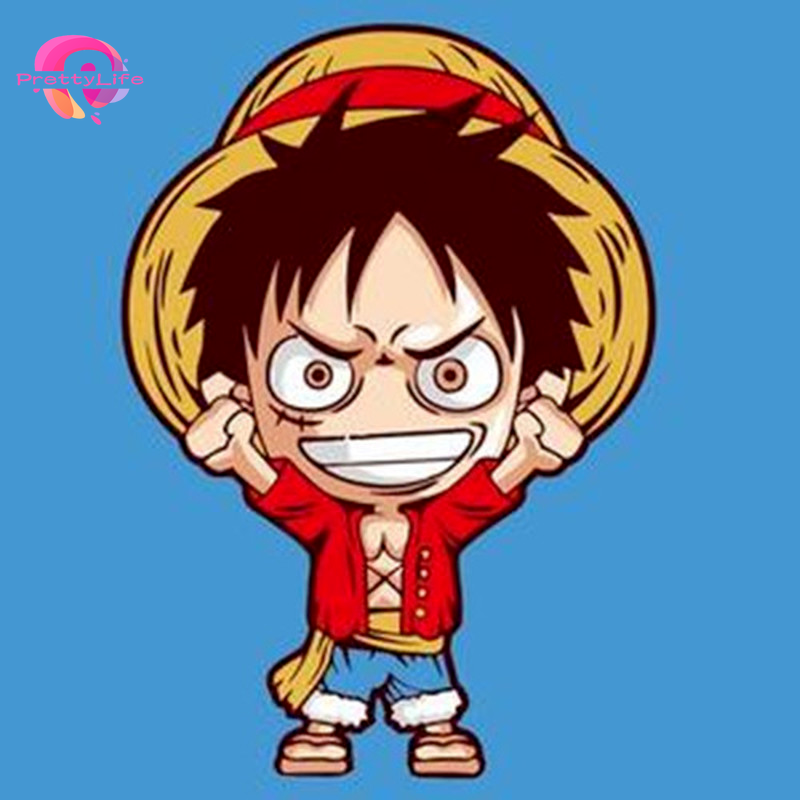 Bộ tranh đính đá 5D họa tiết hoạt hình One Piece Luffy dễ thương DIY 30x30CM/40x30CM