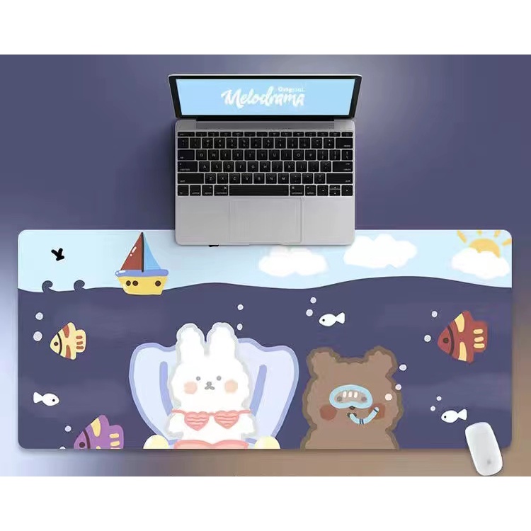 Tấm lót chuột và bàn phím máy tính cỡ lớn in hình dễ thương