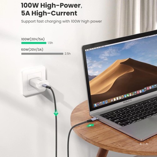 Cáp sạc nhanh USB Type C 100W Ugreen 70427 70428 70429 90120 Chính Hãng US316