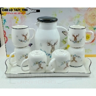 BỘ ẤM CHÉN KHAY GỐM SỨ CAO CẤP (294) L8-55 MS05(MS46)