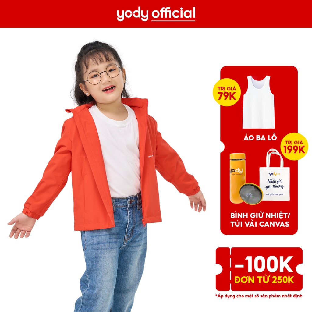 Áo khoác gió 3c plus bé trai bé gái YODY 2 lớp nhiều màu dễ thương ấm áp AKK5023