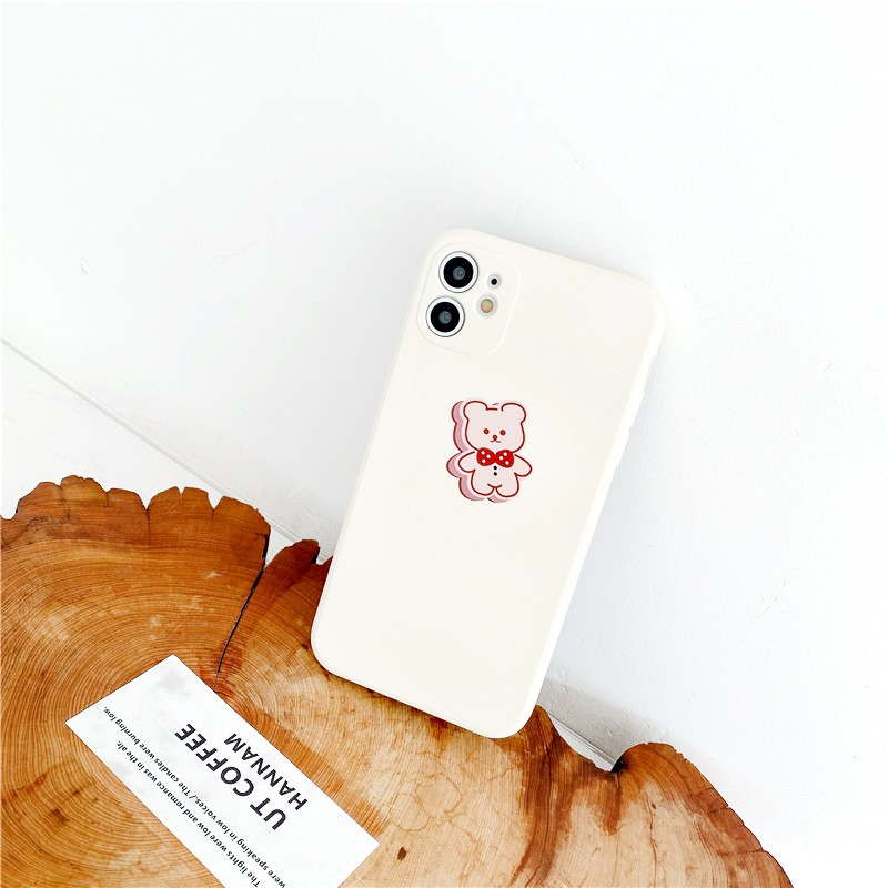 Ốp lưng iphone Cupcake Bear cạnh vuông in hình viền 6/6plus/6s/6splus/7/7plus/8/8plus/x/xs/11/12/pro/max/plus/promax