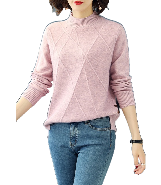 Áo len nữ cao cổ Quảng Châu xẻ tà siêu mềm freesize MS085