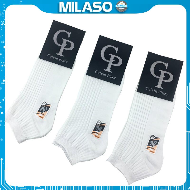 Tất nam cổ ngắn MILASO vớ nam cao cấp gân chim cotton co giãn CP đi giày da, thể thao chạy bộ, tập gym FAS-001348
