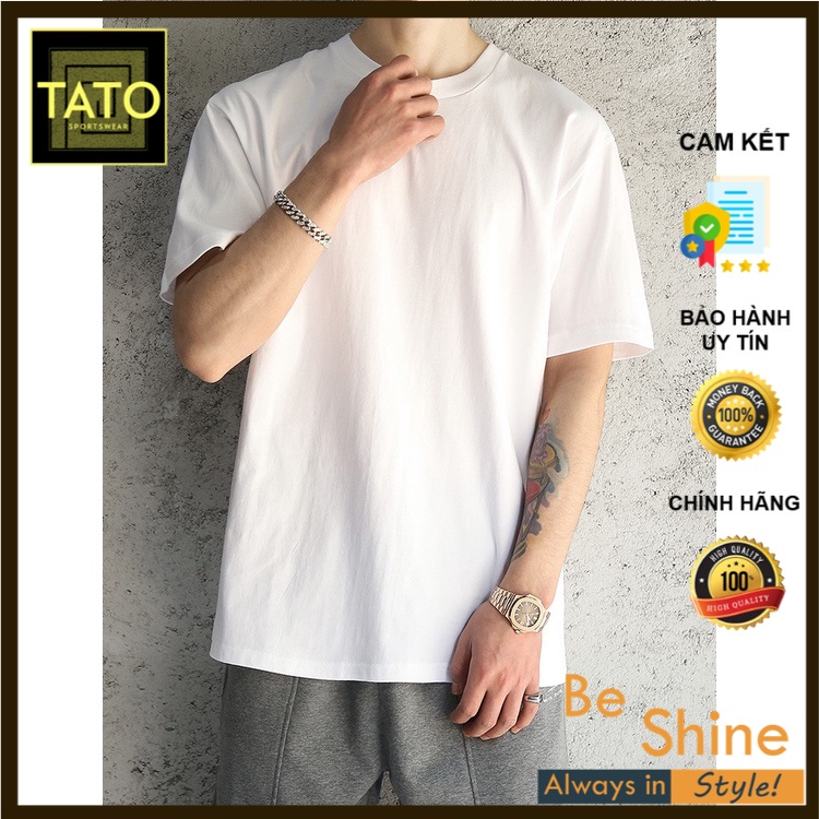 Áo Thun TAY LỠ TRƠN TATO - Áo Phông Trơn Basic Unisex Nam Nữ Form Rộng Thời Trang Hàn Quốc Ullzang
