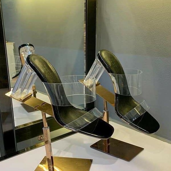 Guốc sandal quai trong gót cao 9cm mới nhất 2021 - z24