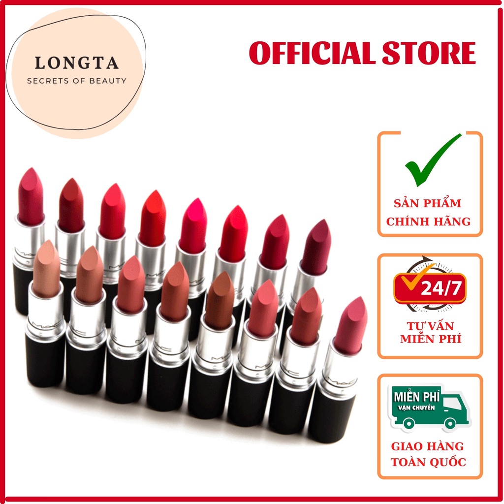 Son MAC cao cấp nữ tính với đầy đủ màu sắc, cá tinh và tinh tế, tôn da và dưỡng môi BILL SEPHORA