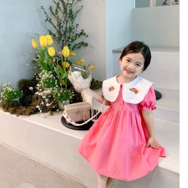 SIÊU PHẨM HÈ 2022 !! VÁY CỔ VUÔNG BASIC THÊU HOA siêu đẹp