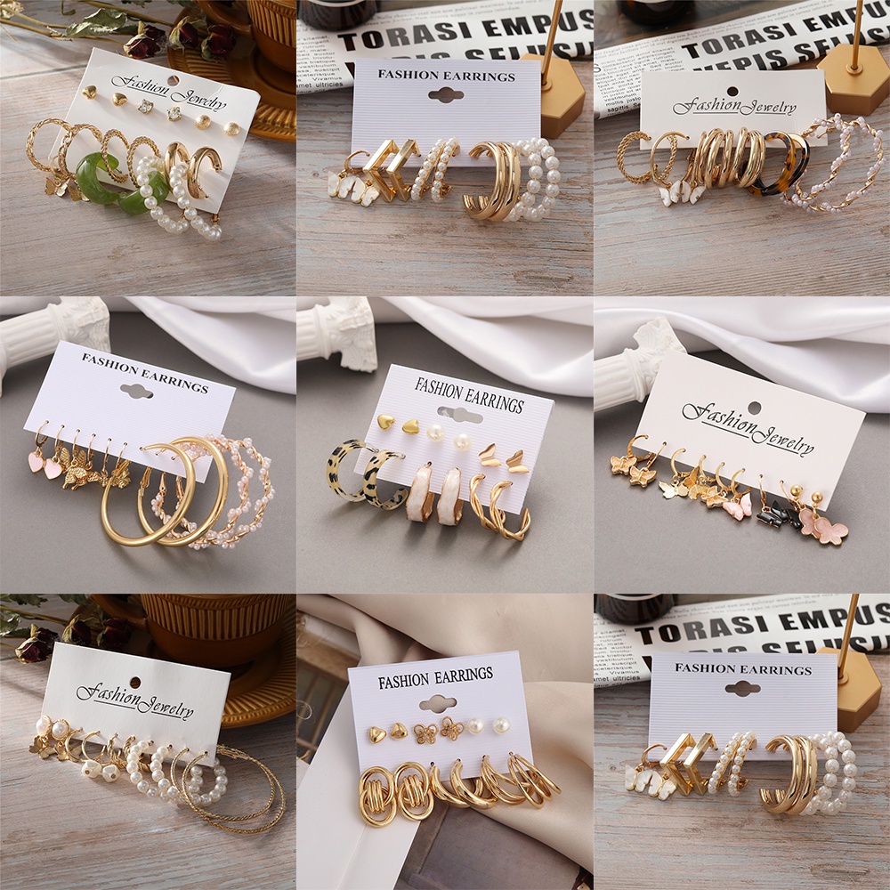 Set khuyên tai tùy chọn kiểu dáng thiết kế thời trang