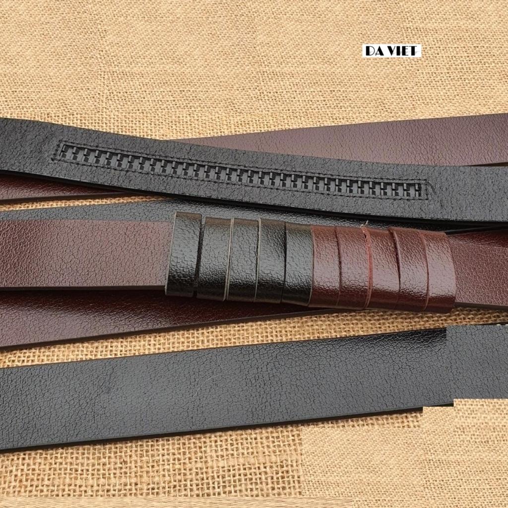 Dây lưng thắt lưng nam da bò nguyên tấm DAVIET cao cấp không kèm mặt(Bảo Hành Da 12 Tháng)
