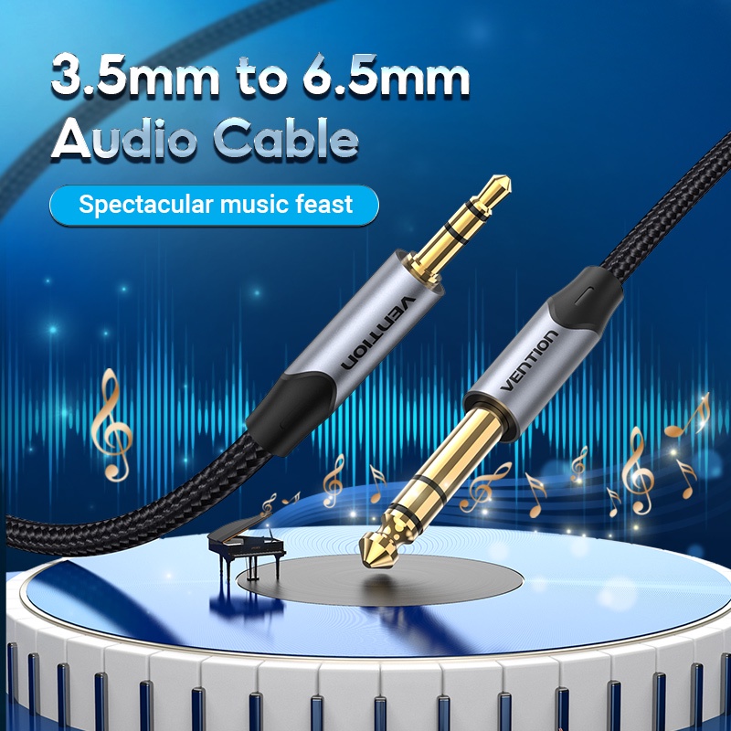 Dây cáp âm thanh AUX 3.5mm đến 6.5mm cho điện thoại PC DVD chất lượng âm thanh Hi-Fi VENTION