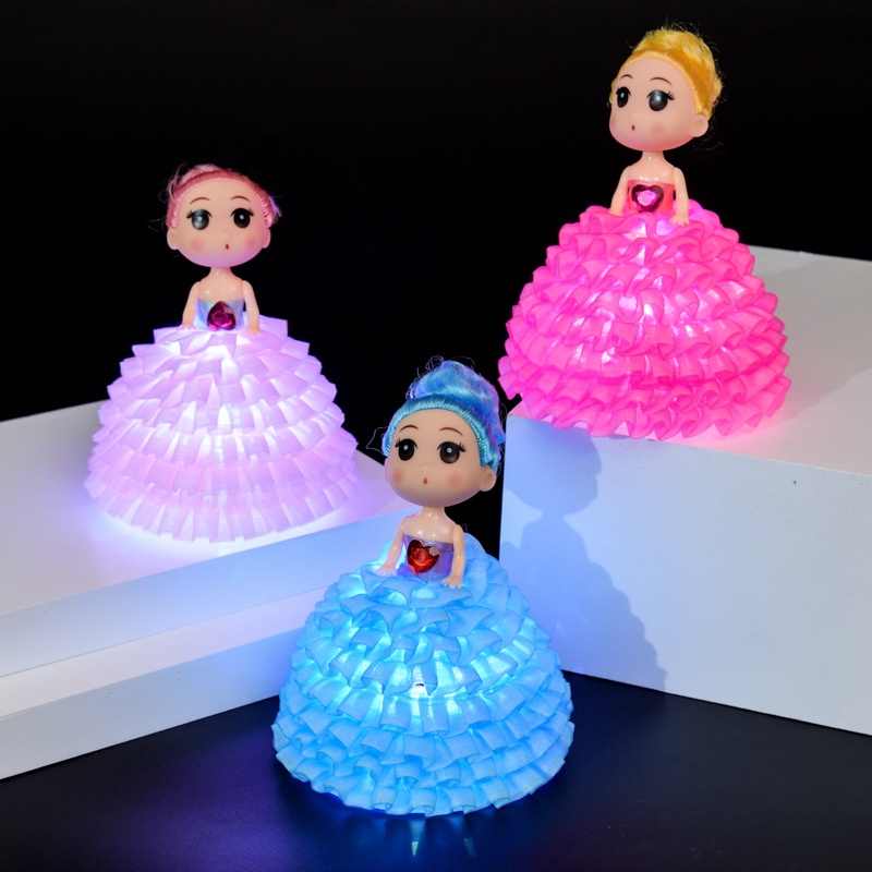 Đồ chơi trẻ em đèn ngủ búp bê barbie siêu dễ thương phát sáng mới HOT 2021, đèn ngủ trang trí cho bé