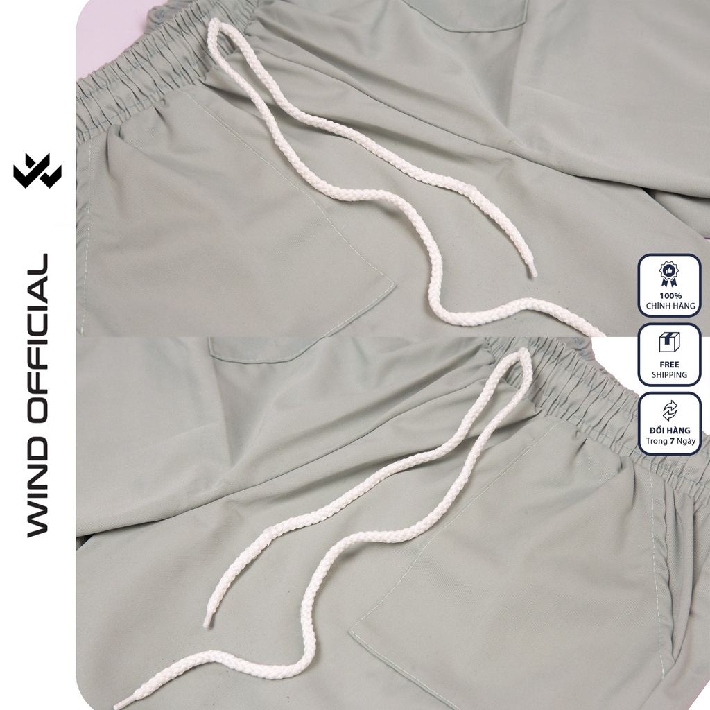 Quần short ngố kaki túi hộp Wind unisex Trơn sort nam nữ phong cách ulzzang