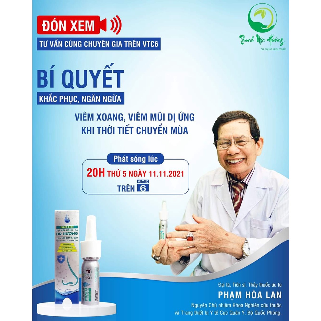 [chính hãng 100%] Xịt mũi, họng VA Dr Hương Thanh Mộc Hương