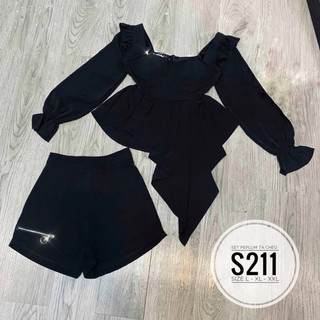 Bigsize Set peplum tà chéo S211