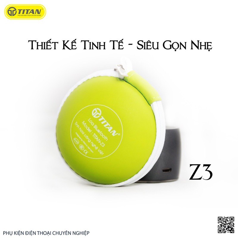 Loa Bluetooth TITAN Z3 mini cỡ nhỏ gọn âm thanh lớn hay kết nối không dây 3.0 4.0 5.0 đẹp giá rẻ chính hãng xịn cầm tay