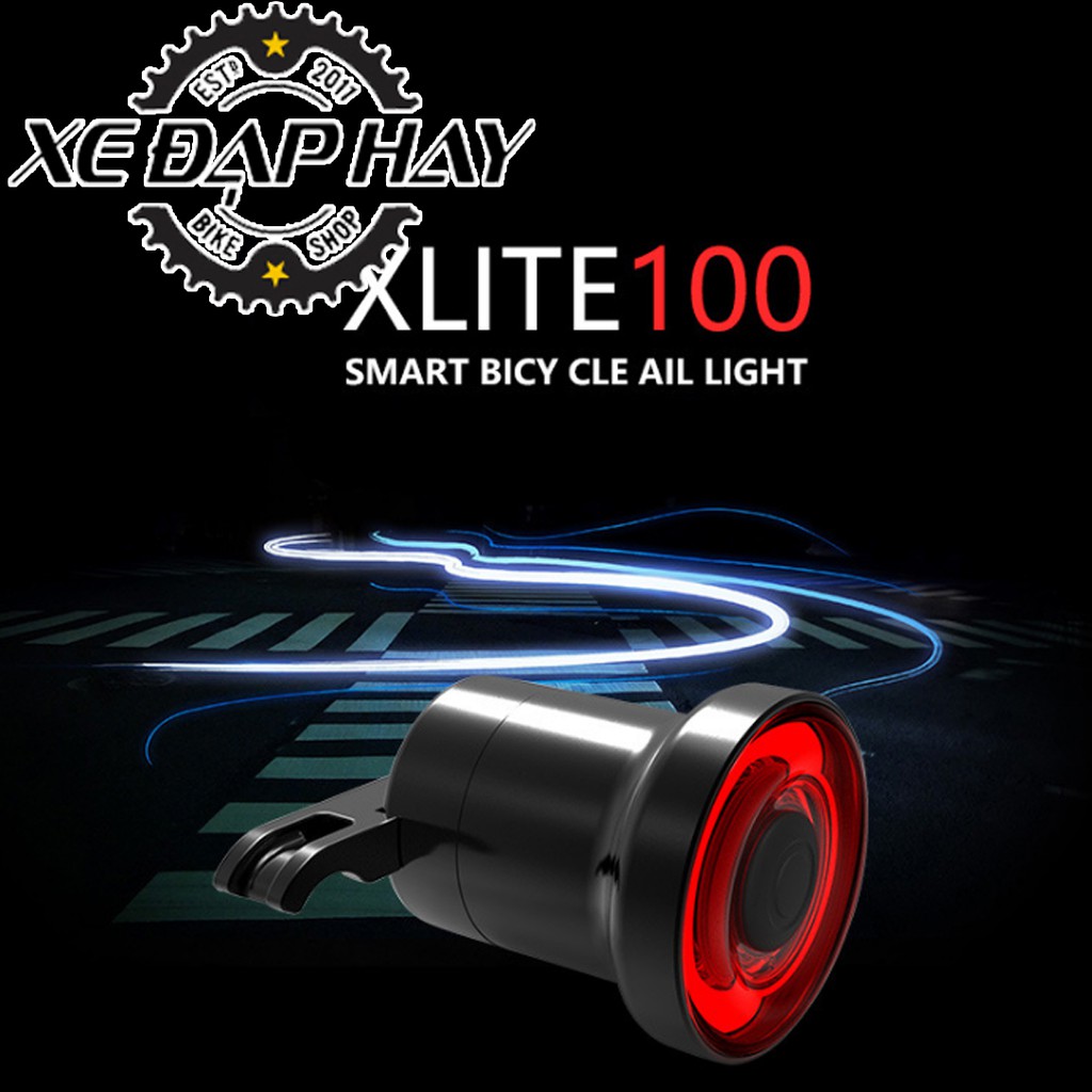 Đèn Hậu Cảm Biến Phanh Xe XLITE 100 | Sạc Pin USB | Đèn Cảm Ứng Gia Tốc Tự Sáng Khi Phanh Xe | Dùng Được Tối Đa 20 Giờ