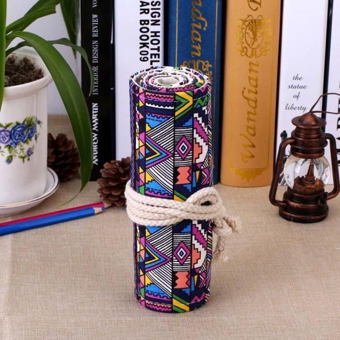 Hộp đựng bút chì màu 36 lỗ dạng cuống họa tiết đẹp mắt