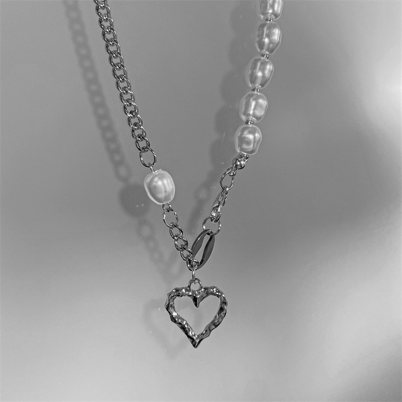 iF YOU Vòng cổ   mạ bạc mặt bướm/ trái tim phong cách Hàn Quốc thời trang cho nữ