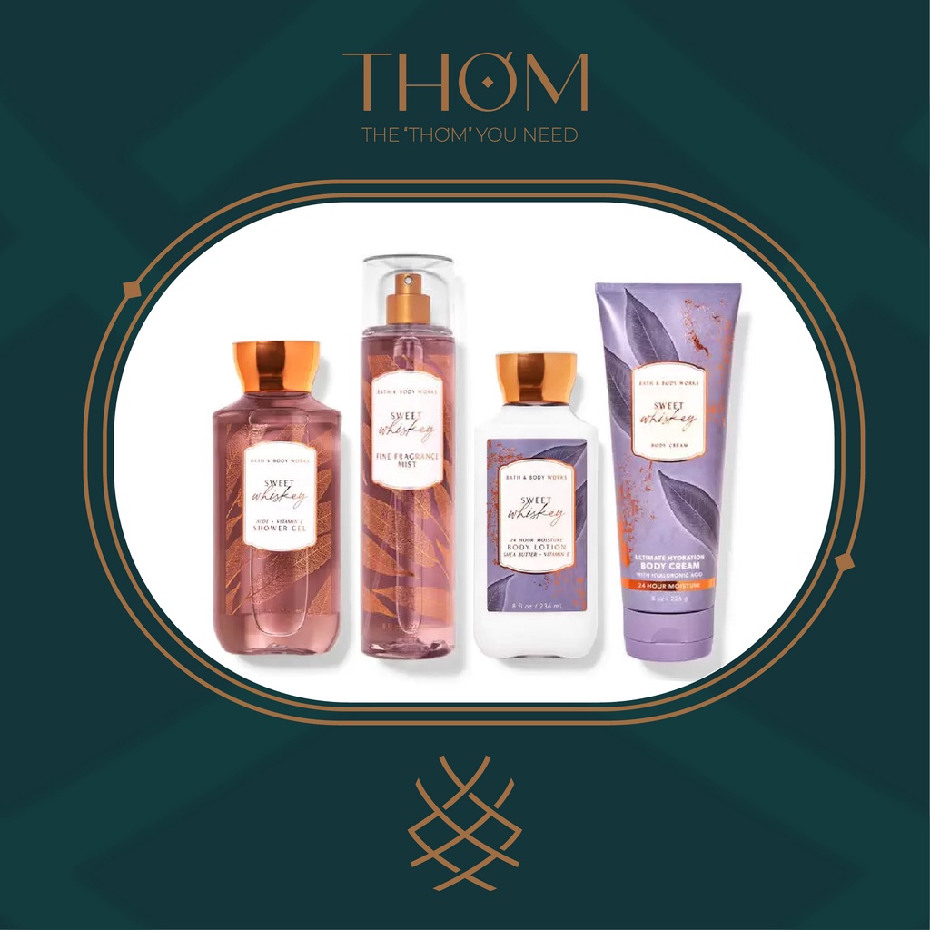 SWEET WHISKEY  | Sản Phẩm Tắm Dưỡng Xịt Thơm Toàn Thân Bath &amp; Body Works