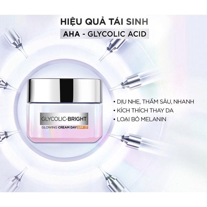 🎉  Kem Dưỡng Sáng Da Ban Ngày L'ORÉAL PARIS GLYCOLIC-BRIGHT GLOWING CREAM DAY SPF17