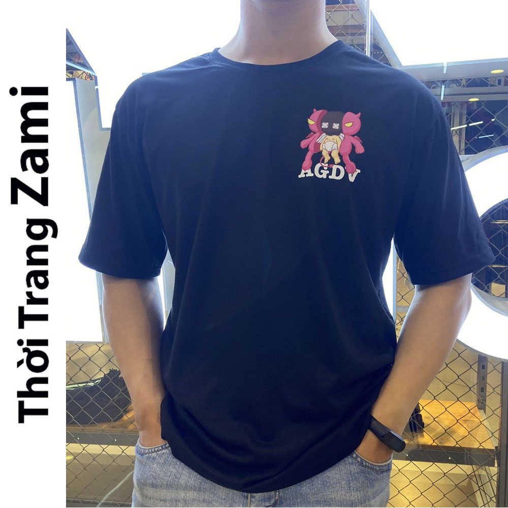 Áo Phông Unisex Nam Nữ Cổ Tròn Tay Lỡ Form Rộng Phong Cách Streetwear Basic Cool In Chữ Hoạ Tiết AGDV Monster ZT21 Zami