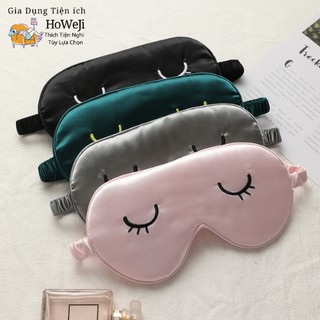 Bịt Mắt Ngủ Homeji  Có Thể Sử Dụng Tại Nhà , Văn Phòng , Du Lịch Tặng Kèm Phụ Kiện Túi Bịt Mắt Ngủ vải lụa
