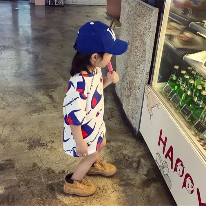 2023✿ Đầm Thun Ngắn Tay In Chữ Thời Trang Mùa Hè Hàn Quốc Hàng Mới Dành Cho Bạn Gái
