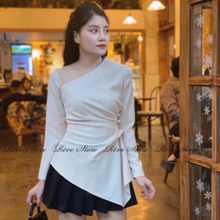 [HOT HOT] Áo lụa lệch vai đính ngọc
