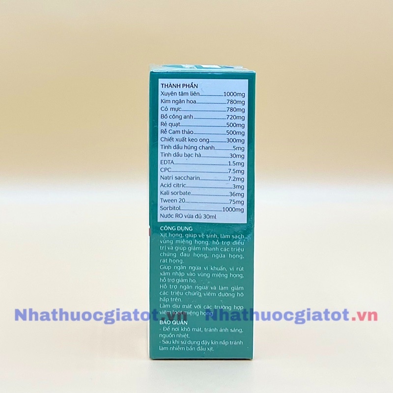 Xịt Họng Thảo Dược Xuyên Tâm Liên IMMUNAT BIGFAM Hỗ Trợ Giảm Đau Họng Ho Khàn Tiếng