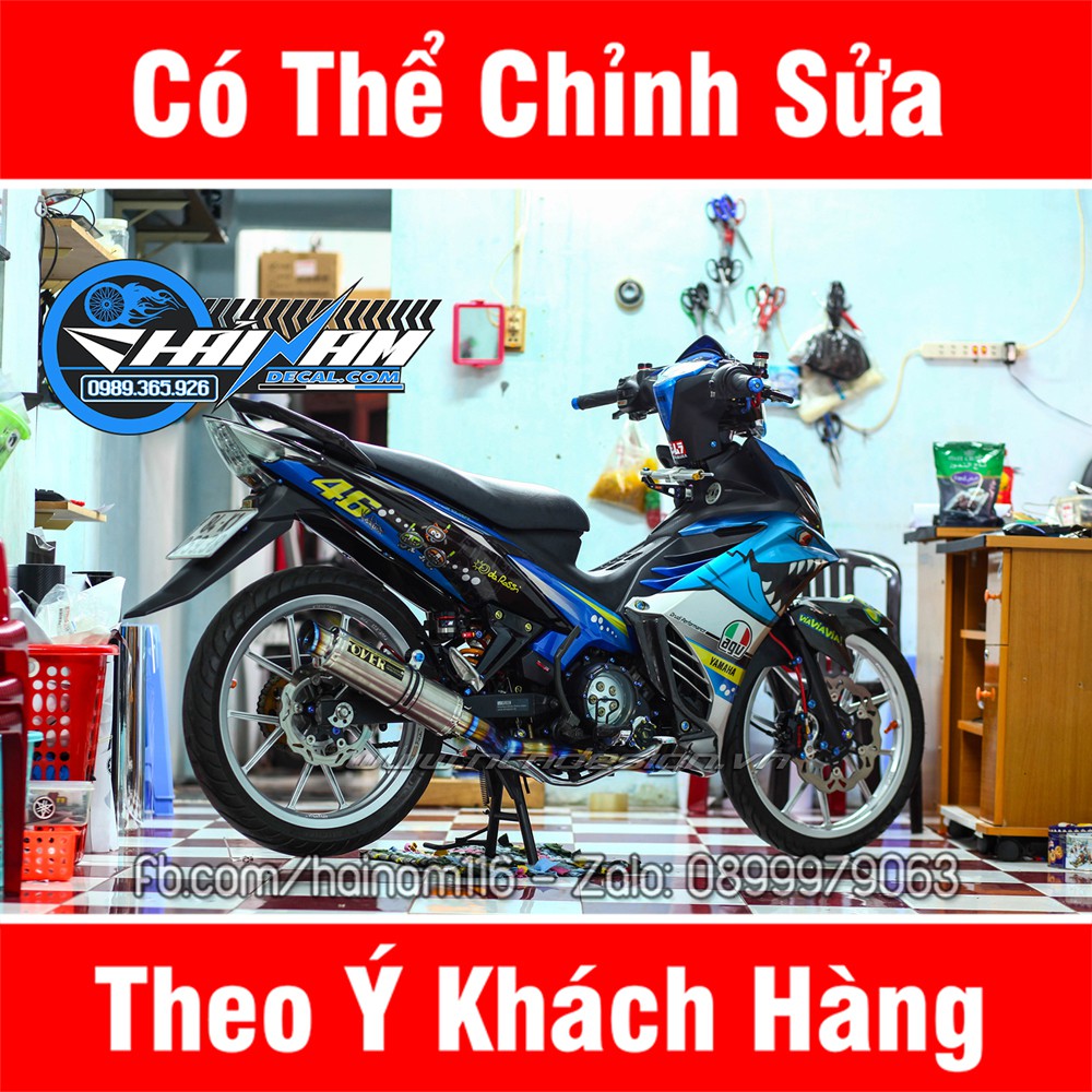 Tem Trùm Exciter 135 Xanh cá mập