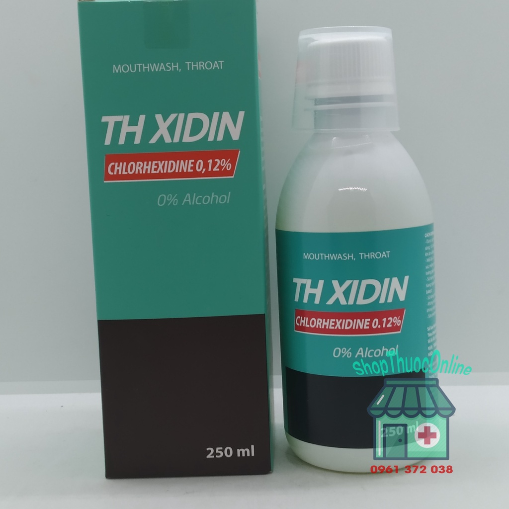 Nước súc miệng-họng TH XIDIN CHLORHEXIDINE 0,12% chai 250ml