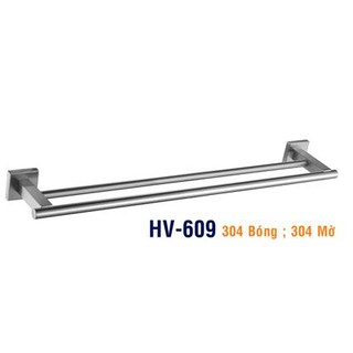máng khăn thanh treo khăn  tắm 2 thanh vuông đúc inox 304 .MK 083