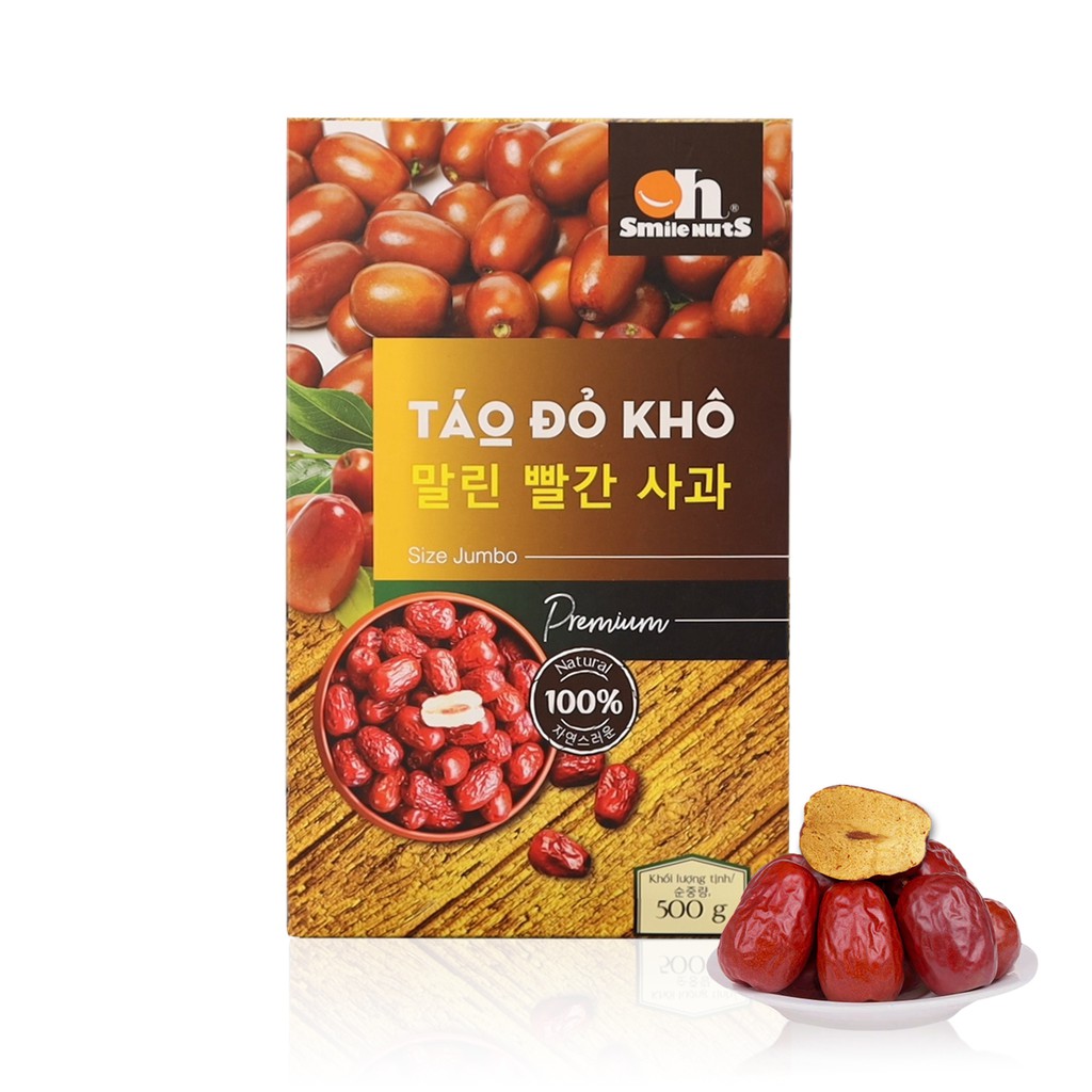 Táo Đỏ Khô Tân Cương Smile Nuts Hộp 500g